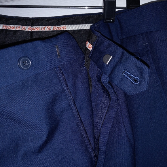 Men's House of St. Benets Navy Blue Dress Slacks - Picture 6 of 7